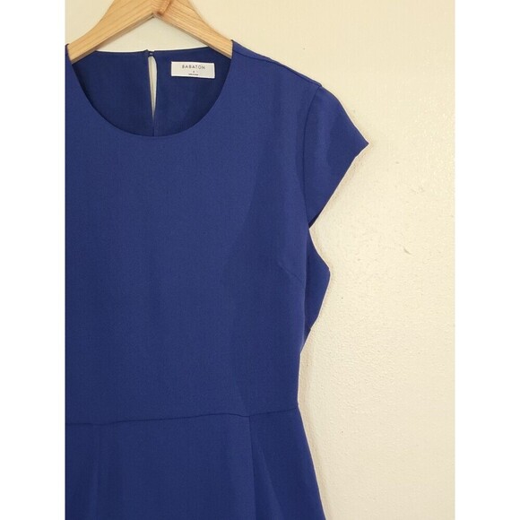 Babaton Aritzia Hamptons Blue Midi Dress Back Cut Out Side Slit Womens Size 6 - Picture 2 of 12